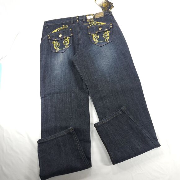 Old Skool Original Casual Button Zip Denim Medium Wash Jeans Womens Size 16 Blue - Picture 3 of 8